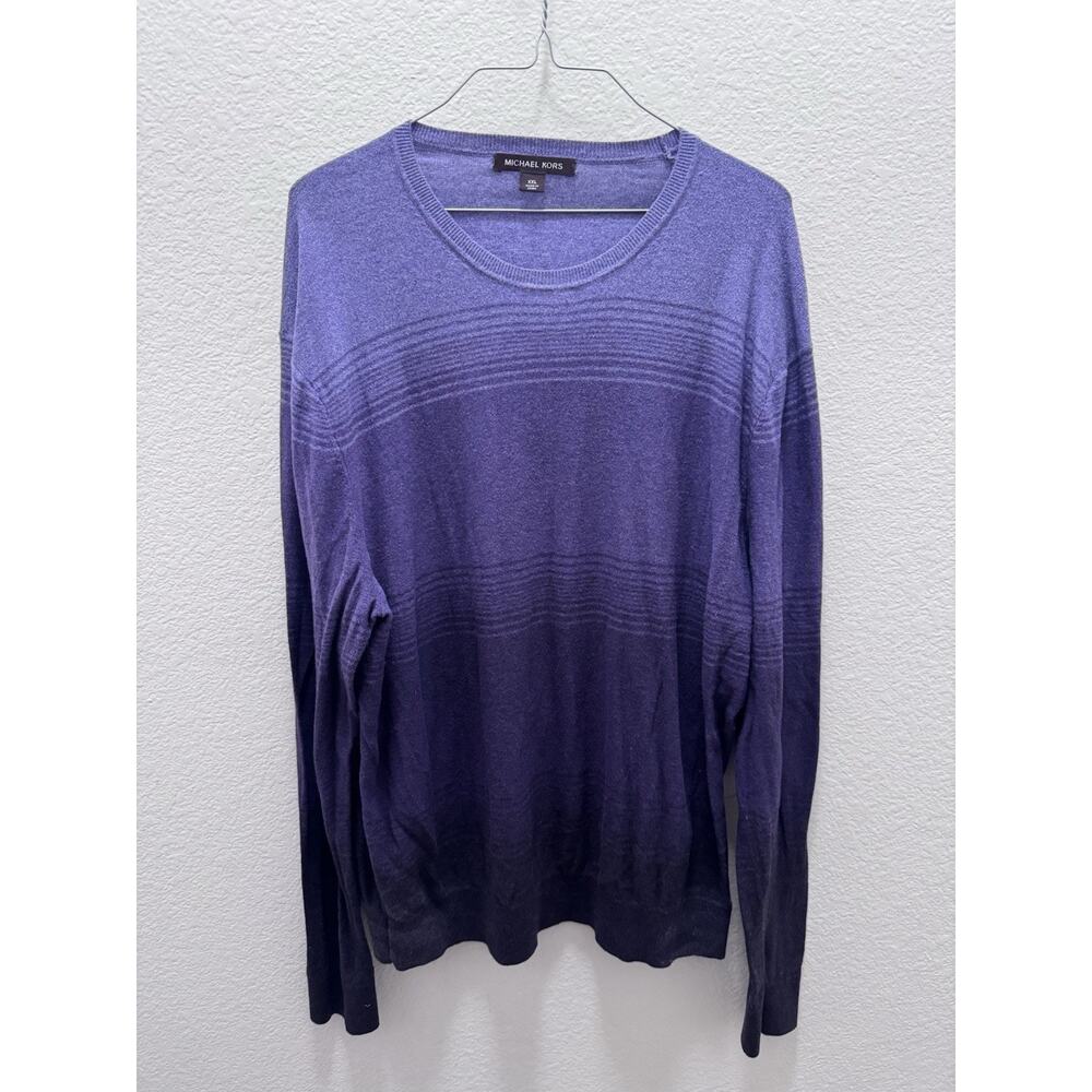 Michael Kors Men's XXL Purple Cotton Knit Pullover Crew Neck Long Sleeve - 105